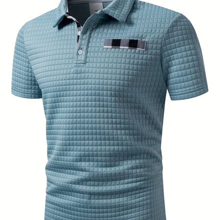 UNICORN Men'S Polo Shirt Square Solid Pattern Short Sleeve Polo Collar s m l xl xxl