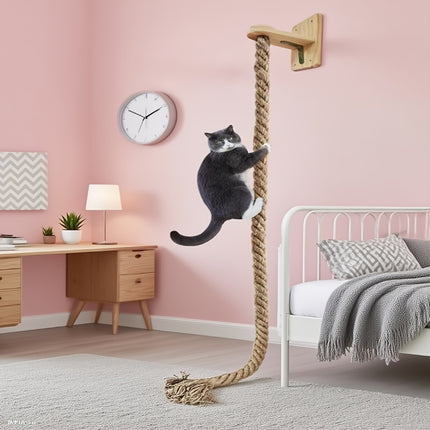 UNICORN Solid Wood Sisal Wall Mounted Cat Climbing Rope