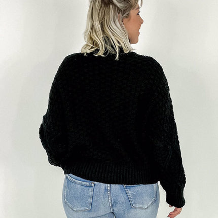 UNICORN Women's sweater cable knit beige black m xl