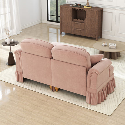 UNICORN Modular Mid-Century L-Shaped 2-Seater Chenille Sofa for Living Room Pink