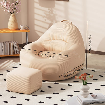 UNICORN Lazy Sofa with Footrest, 2pcs Set Green White Orange