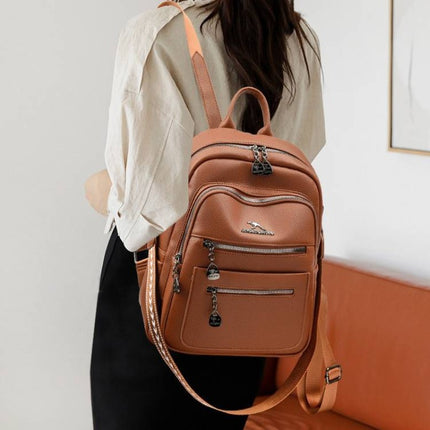 UNICORN Women's Backpacks Large-Capacity Lightweight School Bag Beige Black Brown