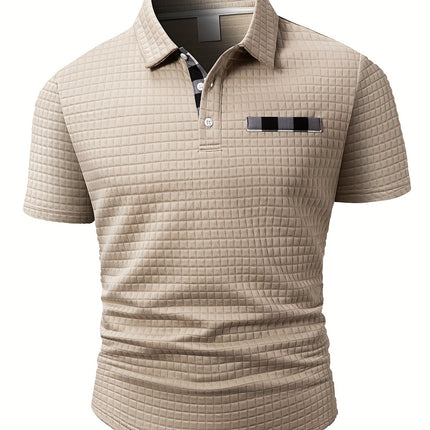 UNICORN Men'S Polo Shirt Square Solid Pattern Short Sleeve Polo Collar s m l xl xxl