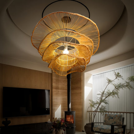 UNICORN Art Deco Rattan Flower-Shaped Artistic Lampshade
