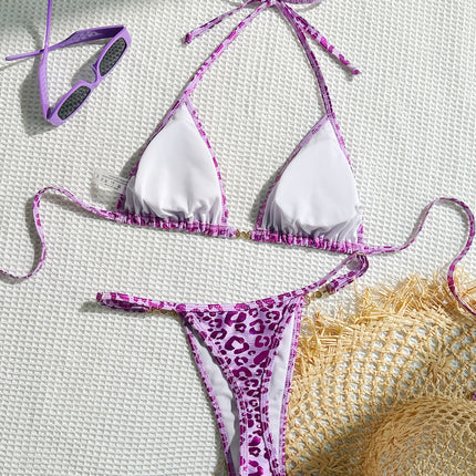 UNICORN Leopard Print Halter Neck Bikini Set, 2pcs, Ideal for Vacation xs s m l