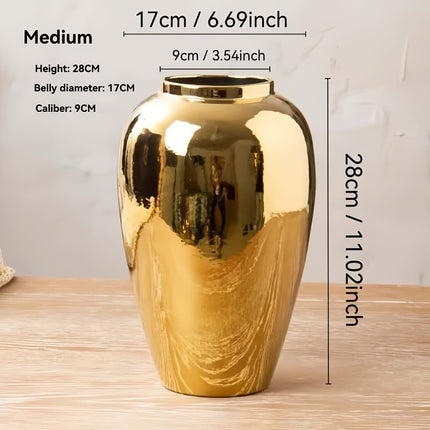 UNICORN 1pc Golden Decorative Ceramic Vase
