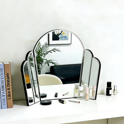 UNICORN Crown Shaped Hollywood Trifold Vanity Mirror 3 Way Adjustable Sliver Glass