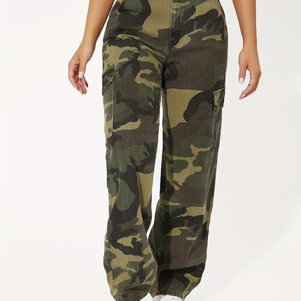 UNICORN Camouflage Print Flap Pocket Side Cargo Jeans xxs xs s m l
