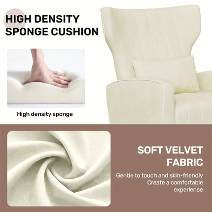 UNICORN Luxury Velvet Leisure Chair with Golden Metal Legs Beige Light Gray Black