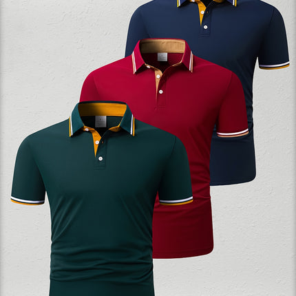 UNICORN Set of Three Men'S Summer Shirts in Classic Solid Colors Short Sleeves s m xl xxl