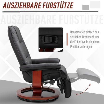 UNICORN Swivel Recliner with Reclining Function Black