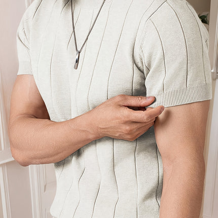 UNICORN Men Slim Fit Striped Textured Knit Crew Neck T-Shirt s m l xl