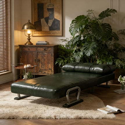 UNICORN 1 Seater Sofa Bed Removable Faux Leather Cushion Sepia Green Gray Black White