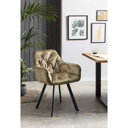 UNICORN Armchair set of 2 vintage velvet green 62x58x84