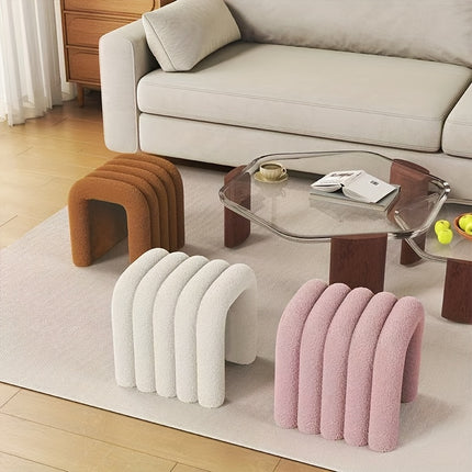 UNICORN Creatively Designed N-Shaped Comfortable Vanity Stool Black Pink