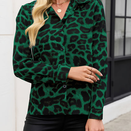 UNICORN Casual Long-Sleeve Shirt with Leopard Print Polo Collar And Buttons s m l xl xxl