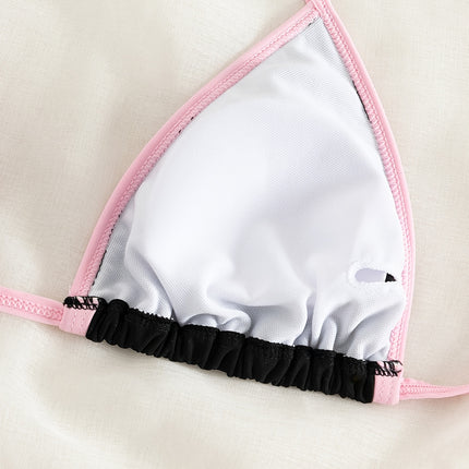 UNICORN Tie Side 2 Piece Bikini Swimsuit, Triangle Halter Tie Back Neck s m l