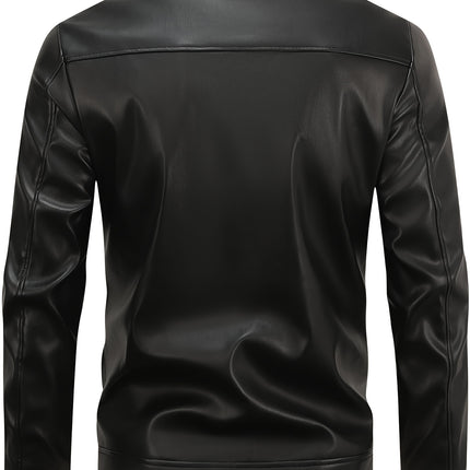 UNICORN Men'S PU Jacket, European Size, Breathable And Versatile Coat m l xl xxl xxxl