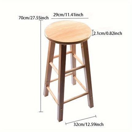 UNICORN Oak Round Stools, Solid Wood Bar Stools, Pub Chairs