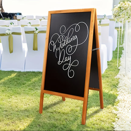 UNICORN Foldable Double Sided Magnet Chalkboard Solid Wood Frame Gray White Brown
