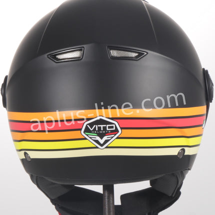 Scooter bromfiets zomerhelm jet helm vito roof boxer moda mat groen zwart blauw wit maten xs s m l xxl | Scooterhelm