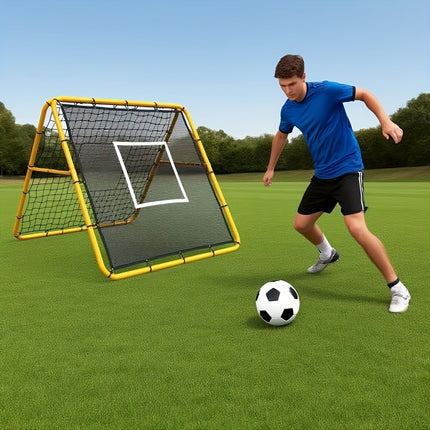 UNICORN 4x4 Multi-Sport Rebounder Net with Heavy-Duty Steel Frame Yellow and Black