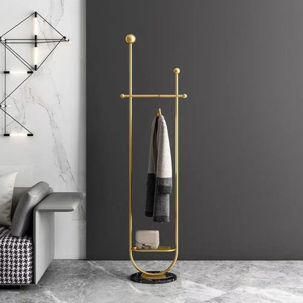 UNICORN Sleek Metal Coat Rack Stand, Freestanding, Multipurpose, Black White Golden