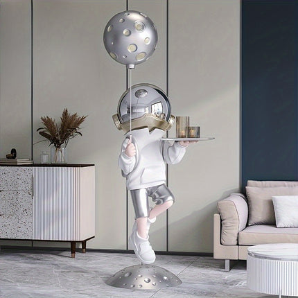 UNICORN Space Astronaut Cartoon Decorative Piece for Living Room Silvery Golden