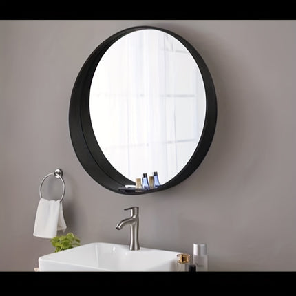 UNICORN Solid Oak 60x60cm Wall Mirror Black White