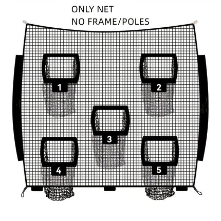 UNICORN Portable Football Throwing Net 5 Target Red Black Yellow
