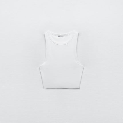 UNICORN women's crop top shirt sleeveless cropped crop top khaki white orange black grey s m l