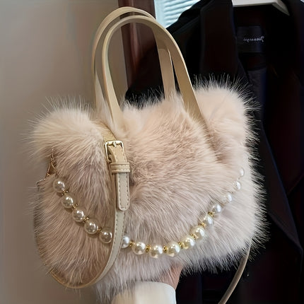 UNICORN Women'S Backpack Fashion Faux Fur Crossbody Bag Pink/White/Black