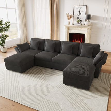 UNICORN U-shaped Corner Sofa Modular Living Room Combination Six-seater Sofa gray