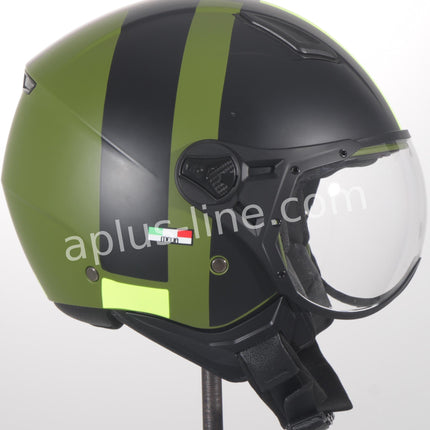 Scooter bromfiets zomerhelm jet helm vito roof boxer moda mat groen zwart blauw wit maten xs s m l xxl | Scooterhelm