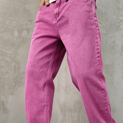 UNICORN Men's Loose-Fit Jeans Rose Red High-Quality Non-Stretch s m l xl xxl