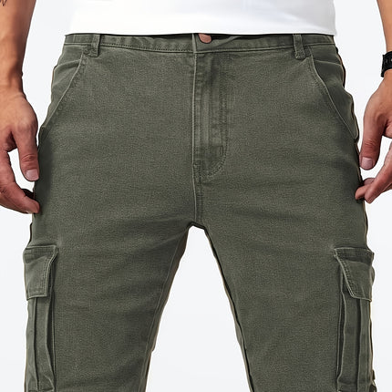 UNICORN Men's Slim Fit Multi-Color Cargo Jeans - Side Zipper Pockets xs s m l xl xxl xxxl