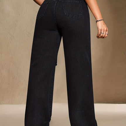 UNICORN Women Loose Straight-Leg Jeans Black s m l xl xxl