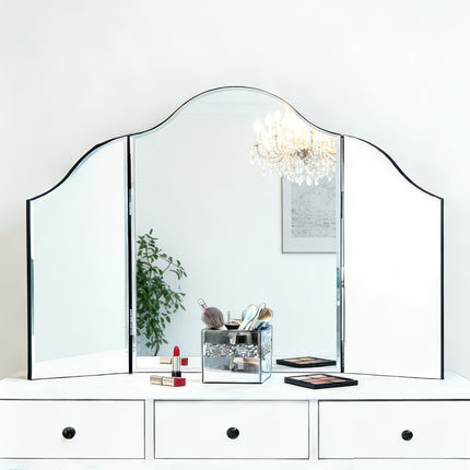 UNICORN Hollywood 3 Way Adjustable Trifold Mirror Silvery Glass Vanity/Dressing Room