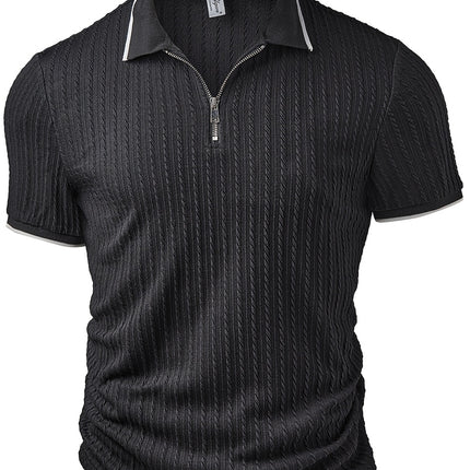 UNICORN Tops Jacquard Fabric Color Block Stitching Zipper Men'S Polo Shirt s m l xl xxl xxxl