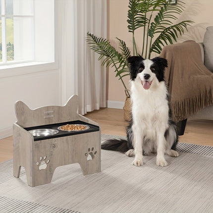 UNICORN Raised Dog Bowls, Elevated Dog Bowl Vintage Brown/Grey