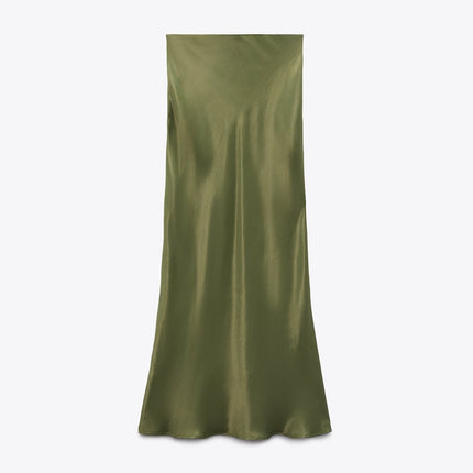 UNICORN Women's high-waisted long skirt khaki green xs s m l xl