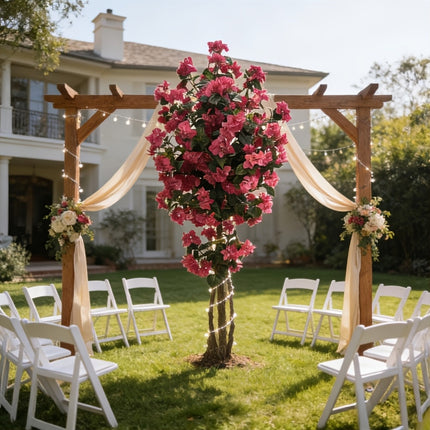 UNICORN 180cm High Simulated Bougainvillea Tree Red Pink