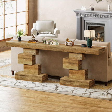 UNICORN 107.95cm Farmhouse Console Table Light Brown