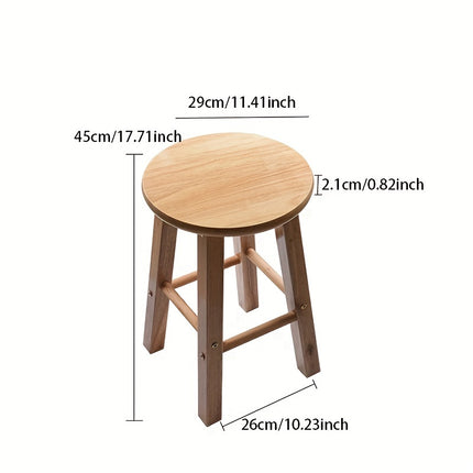 UNICORN Oak Round Stools, Solid Wood Bar Stools, Pub Chairs