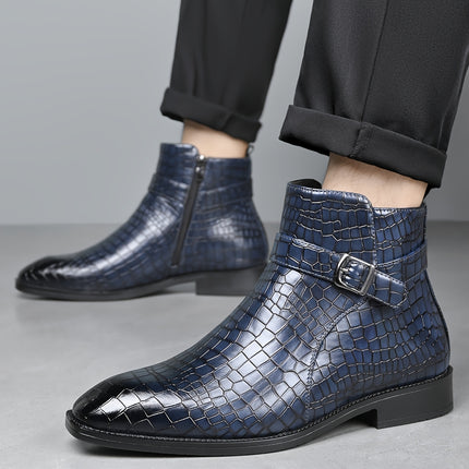 UNICORN Men's New Autumn/Winter  Ankle Boots High-Top Textured Upper Business Casual