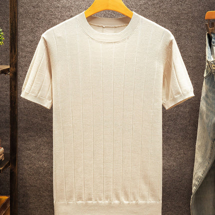 UNICORN Men Slim Fit Striped Textured Knit Crew Neck T-Shirt s m l xl