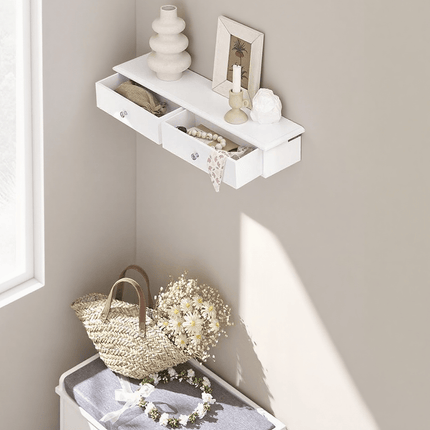 UNICORN 1-Piece Wall Shelf with 2 Drawers Modern Wall Shelf for Entryway