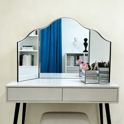 UNICORN Hollywood 3 Way Adjustable Trifold Mirror Silvery Glass Vanity/Dressing Room