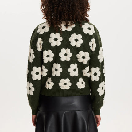 UNICORN Women's sweater with flowers, pink, green, black, xxs, xs, s, m, l, xl