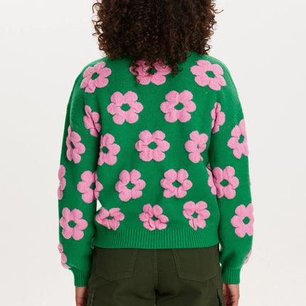 UNICORN Women's sweater with flowers, pink, green, black, xxs, xs, s, m, l, xl